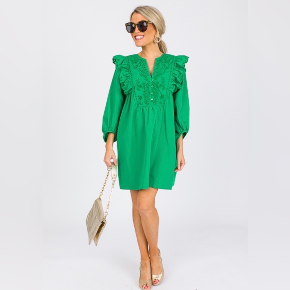 Vibrant Green Long Sleeve Dress
